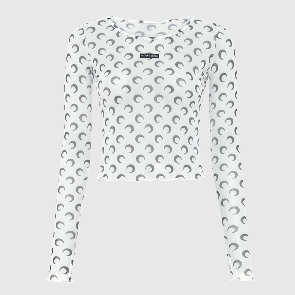 White and black mesh marine serre shirt